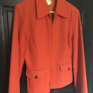 J crew orange wool zip up jacket 8